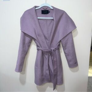 Tahari Lavender Belted Cape Coat